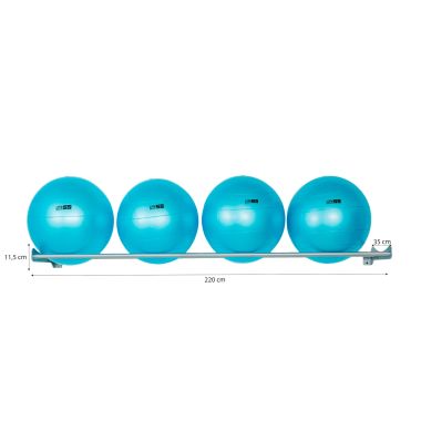 Uchwyt ścienny na piłki do fitnessu 220 cm