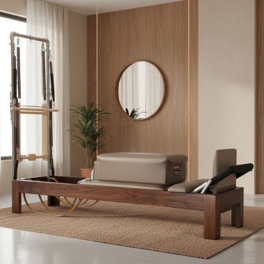 Reformer classico 86” in legno scuro con torre
