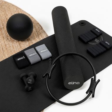 Pack PRO Accessori Pilates Colore Nero| Kit PRO Completo per Allenarsi a Casa o in Palestra